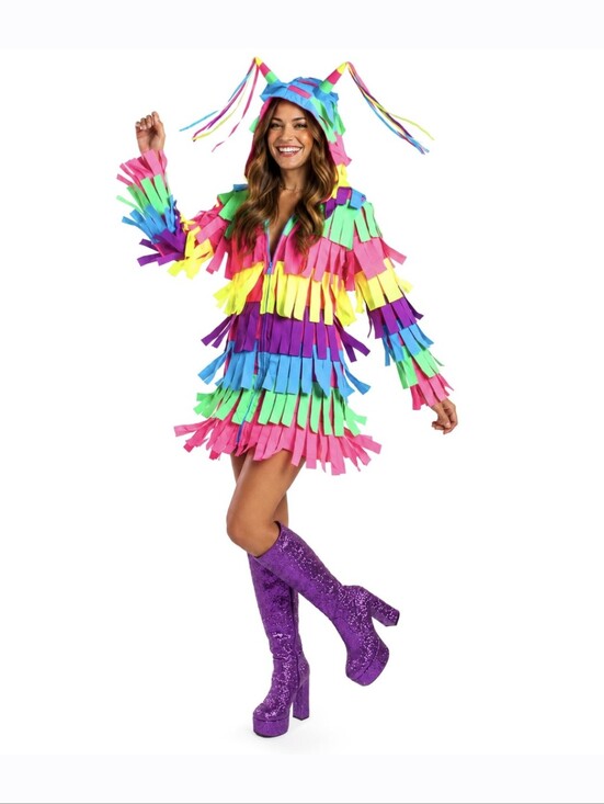 Tipsey Elves Other - Colorful Rainbow Piñata Costume with Hood Halloween Costume